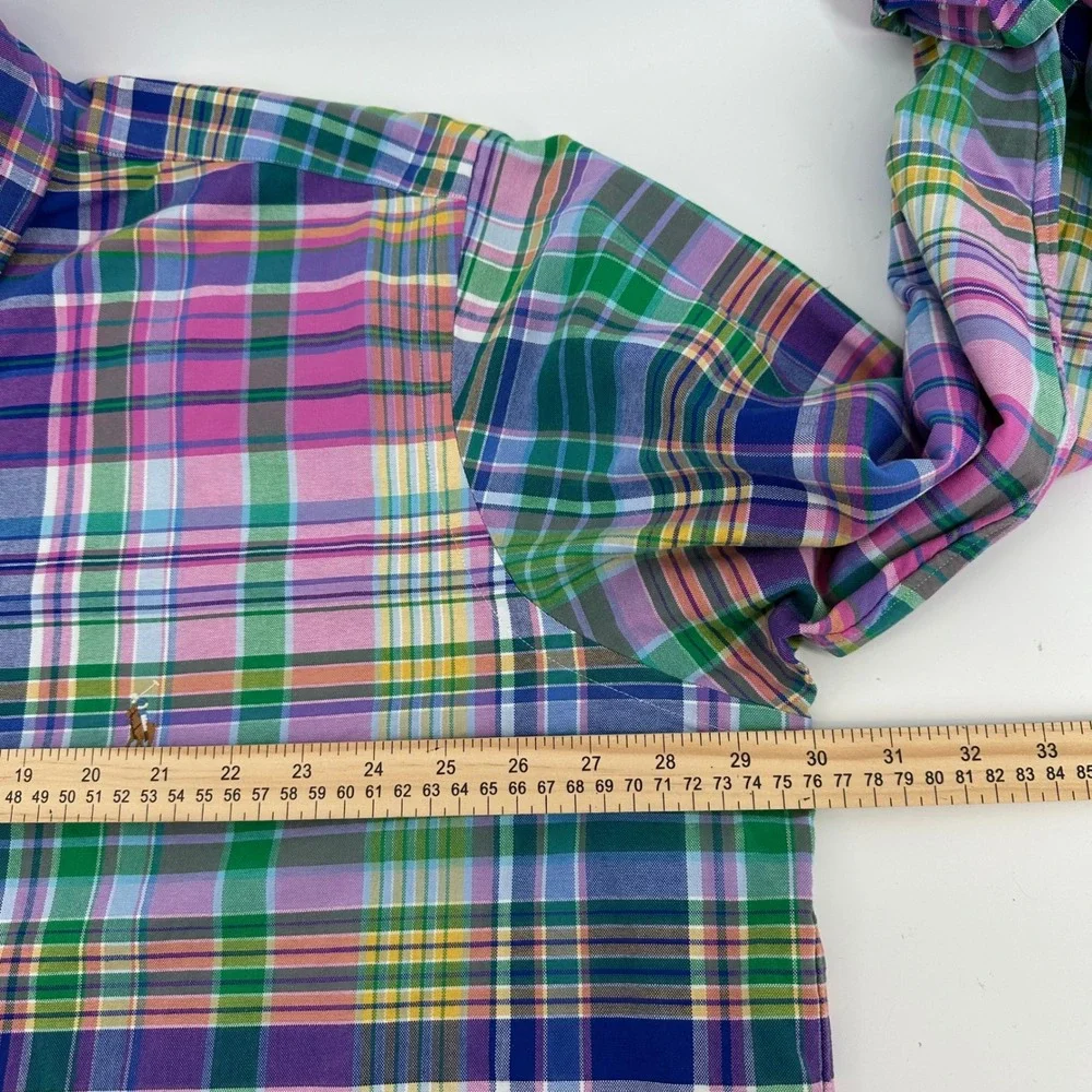 NWT Polo Ralph Lauren Mens 2XB Plaid Button Performance Multi Color New